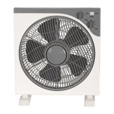 Ανεμιστήρας δαπέδου τετράγωνος 45W Φ30cm box fan περιστρεφόμενος 5 φτερωτές και 3 ταχύτητες άσπρο γκρι