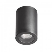 Φωτιστικό σποτ οροφής ανθρακί (μαύρο) downlight (προς τα κάτω) απλίκα πλαφονιέρα πλαστική GU10 στρογγυλή 14cm x 6cm στεγανή IP54 εξωτερικού χώρου