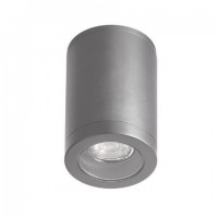 Φωτιστικό σποτ οροφής γκρι downlight (προς τα κάτω) απλίκα πλαφονιέρα πλαστική GU10 στρογγυλή 14cm x 6cm στεγανή IP54 εξωτερικού χώρου
