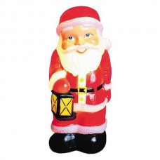 Χριστουγεννιάτικος διακοσμητικός Άγιος Βασίλης με φαναράκι 60cm ύψος πλαστικός φωτιζόμενος ντουί Ε14 στεγανός αδιάβροχος IP44