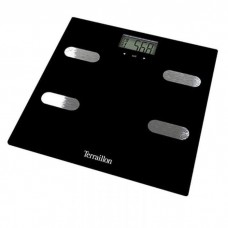 Ζυγαριά μπάνιου Terraillon fitness μαύρο χρώμα με αθλητική λειτουργία μέγιστη χωρητικότητα 150kg και μέτρηση μυικής και οστικής μάζας