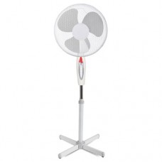 Ανεμιστήρας ορθοστάτης δαπέδου 40W Φ40cm ύψος έως 130cm περιστρεφόμενος αθόρυβη λειτουργία 3 φτερωτές και 3 ταχύτητες χρώματος λευκό γκρι