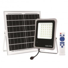 Προβολέας 100W led ενδιάμεσο λευκό φώς 4000Κ smd ηλιακός μπαταρίας DC 5V αλουμινίου χρώματος γκρι στεγανός αδιάβροχος IP65 5500lumens