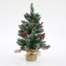 Χριστουγεννιάτικο δέντρο (δεντράκι) χιονισμένο με κουκουνάρια χρώματος πράσινο ύψος 60cm υλικό pvc διάμετρος 34cm και 60 ανακλινόμενα κλαδιά