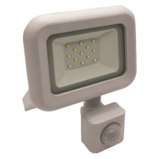 Προβολέας led 10W smd ενδιάμεσο λευκό 4000Κ με περιστρεφόμενο ανιχνευτή φωτοκύτταρο κίνησης αλουμινίου λευκός στεγανός IP44 1050lumens