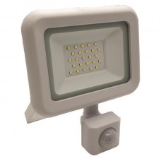 Προβολέας led 20W smd ενδιάμεσο λευκό 4000Κ με περιστρεφόμενο ανιχνευτή φωτοκύτταρο κίνησης αλουμινίου λευκός στεγανός IP44 2100lumens