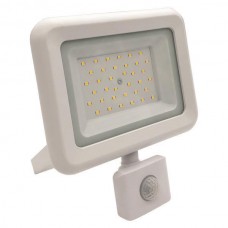 Προβολέας led 30W smd ενδιάμεσο λευκό 4000Κ με περιστρεφόμενο ανιχνευτή φωτοκύτταρο κίνησης αλουμινίου λευκός στεγανός IP44 3150lumens