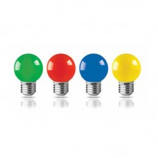Λάμπα led 3W κίτρινο φως Ε27 χρωματιστή σφαιρική μπαλάκι G45 ευρείας δέσμης 330° 230V 45x77mm