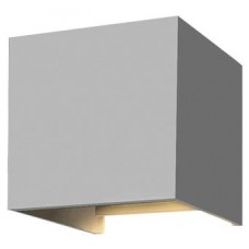 Φωτιστικό γκρι απλίκα τοίχου led up down 10W (2x5W) τετράγωνο αλουμινίου επίτοιχο θερμό φώς 3000Κ στεγανό IP65 10cmx10cmx10cm 600lumen