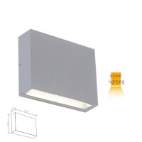 Φωτιστικό led λευκό slim απλίκα τοίχου up down 6W (2x3W) ορθογώνιο αλουμινίου επίτοιχο φυσικό φως 4000Κ στεγανό IP65 11,5x3,2x9,1cm 380lumen