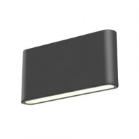 Φωτιστικό led ανθρακί (μαύρο) θερμό φως 3000Κ slim απλίκα τοίχου down 6W ορθογώνιο αλουμινίου επίτοιχο στεγανό IP54 17,5x3x9,1cm 430lumen