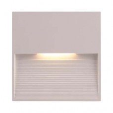 Led φωτιστικό διαδρόμου 3W slim επίτοιχο πλαστικό απλίκα τοίχου θερμό φώς 3000Κ χρώμα λευκό στεγανό με σκίαστρο IP65 τετράγωνο 12cm x 12cm x 1,2cm