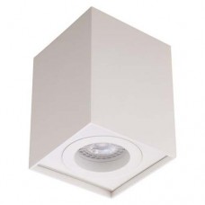 Φωτιστικό οροφής 8,3cm x 11cm μονόφωτο τετράγωνο αλουμινίου με ντουι GU10 χρώματος λευκό για λάμπες led 