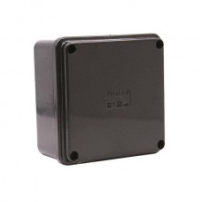 Κουτί εξωτερικό (επίτοιχο) μπουάτ διακλάδωσης τετράγωνο 100x100x50mm (10x10x5cm) στεγανό IP65 χρώματος μαύρο