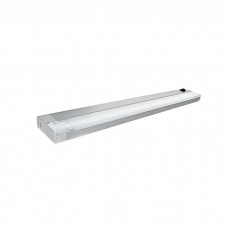 Φωτιστικό φθορίου T5 21W 91,3cm πλακέ (flat) πάγκου κουζίνας μπάνιου ψυχρό λευκό φως 6000Κ με διακόπτη χρώματος ασημί 