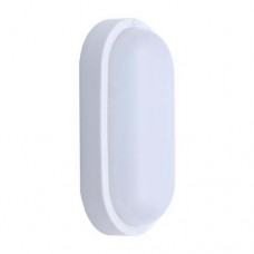 Φωτιστικό απλίκα τύπου καραβοχελώνα led 12W 3000Κ θερμό λευκό φως οβάλ τοίχου (επίτοιχο) 20,5cm πλαστικό χρώματος λευκό στεγανό IP54 1020lumens