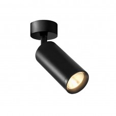 Σποτ οροφής φωτιστικό εξωτερικό (επίτοιχο) με λαιμό GU10 220V στρογγυλό χρώματος μαύρο Φ6cm x 13cm μη στεγανό IP20 για λάμπες led 
