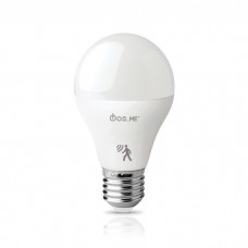 Λάμπα led με ανιχνευτή κίνησης E27 10W 2800K θερμό λευκό φως A60 κοινή τύπου αχλάδι 806lumens και δέσμη 330° 