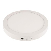 Led panel mini φωτιστικό 6W (6 watt) οροφής επίτοιχο εξωτερικό 6500Κ ψυχρό λευκό φως στρογγυλό λευκό στεφάνι Φ12cm (Φ120mm) 540lumen