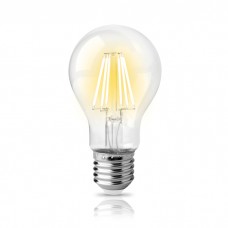 Λάμπα led filament edison 8W κίτρινο φως κοινή (αχλάδι) A60 διάφανο γυαλί Ε27 ευρείας δέσμης 360° 230V