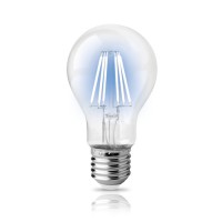 Λάμπα led filament edison 8W μπλε φως κοινή (αχλάδι) A60 διάφανο γυαλί Ε27 ευρείας δέσμης 360° 230V