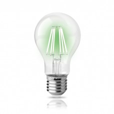 Λάμπα led filament edison 8W πράσινο φως κοινή (αχλάδι) A60 διάφανο γυαλί Ε27 ευρείας δέσμης 360° 230V