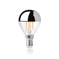Λάμπα led ντιμαριζόμενη (dimmable) 6W E14 σφαιρικό μπαλάκι ανεστραμμένου καθρέφτη G45 2800K θερμό λευκό φως filament edison 180° 230V