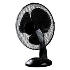 Ανεμιστήρας επιτραπέζιος 40W χρώματος μαύρο με διάμετρο Φ30cm ύψος 49cm 3 φτερωτές στρογγυλός και 3 ταχύτητες