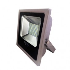 ΠΡΟΒΟΛΕΑΣ LED 70W (70WATT) SMD ΑΛΟΥΜΙΝΙΟΥ (8050 LUMENS) ΓΚΡΙ 240V ΣΤΕΓΑΝΟΣ IP65 ΘΕΡΜΟ ΛΕΥΚΟ ΦΩΣ 3000Κ  