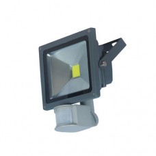 Προβολέας led cob 10W (10 watt) με φωτοκύτταρο ανιχνευτή κίνησης ψυχρό λευκό φώς 220V γκρί αλουμινίου στεγανός αδιάβροχος IP65 950lumen