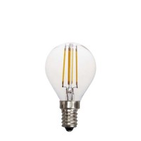 Λάμπα led filament edison σφαιρική (μπαλάκι) 6W Ε14 διάφανη 2800K θερμό λευκό φως ευρείας δέσμης 360° 520lumen 230V