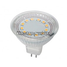 ΛΑΜΠΑ LED 3W MR16 12V AC/DC SMD 120° ΘΕΡΜΟ ΛΕΥΚΟ 2700Κ