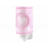 Φωτιστικό (φωτάκι) νυκτός πρίζας led 0,5W με διακόπτη E14 σειρά Ροζ όνειρα καρδούλες