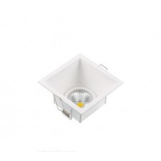Φωτιστικό σπότ GU10 τετράγωνο χωνευτό ψευδοροφής σταθερό έμμεσου φωτισμού αλουμινίου λευκό 11cm x 11cm και ύψος 7cm 