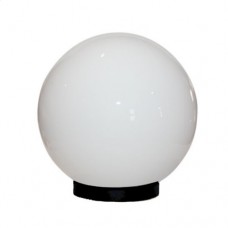 Φωτιστικό μπάλα πλαστική δαπέδου Φ30cm PMMA γάλακτος οπαλίνα με βάση γρίβα και ντουί E27 εξωτερικού χώρου στεγανή IP54 