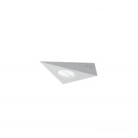 Φωτιστικό σπότ πάγκου κουζίνας λευκό led panel με διακόπτη slim 2W εξωτερικό επίτοιχο οροφής και τοίχου ενδιάμεσο φώς 4200Κ τριγωνικό 12,4cm x 4cm 