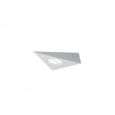 Φωτιστικό σπότ πάγκου κουζίνας λευκό led panel με διακόπτη slim 2W εξωτερικό επίτοιχο οροφής και τοίχου ενδιάμεσο φώς 4200Κ τριγωνικό 12,4cm x 4cm 