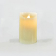 Χριστουγεννιάτικο κερί ιβουάρ διακοσμητικό φωτιζόμενο με κίνηση στη φλόγα μπαταρίας 3ΑΑA με 1 led θερμό λευκό φώς 7,5cm x 12,5cm