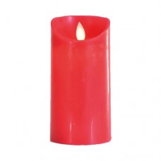 Χριστουγεννιάτικο κερί μπαταρίας 3ΑΑΑ διακοσμητικό φωτιζόμενο 7,5cm x 15cm κόκκινο με κίνηση στη φλόγα με 1 led θερμό λευκό φώς 