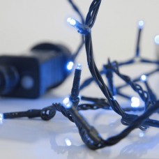 240 led Χριστουγεννιάτικα λαμπάκια (φωτάκια) μπλέ χρώμα σε σειρά με πρόγραμμα και πράσινο καλώδιο 1495cm στεγανά IP44