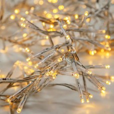 Χριστουγεννιάτικα 1152 led λαμπάκια (φωτάκια) θερμό χρώμα σε cluster (πάνω κάτω) με πρόγραμμα και διάφανο καλώδιο 1300cm στεγανά IP44
