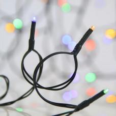 Χριστουγεννιάτικα 20 χρωματιστά led λαμπάκια (φωτάκια) μπαταρίας 3ΑΑ στεγανά IP44 8 προγράμματα χρονοδιακόπτη και πράσινο καλώδιο 240cm 