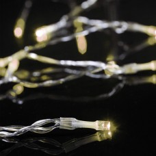 20 Χριστουγεννιάτικα θερμά led λαμπάκια (φωτάκια) μπαταρίας 3ΑΑ μη στεγανά IP20 και διάφανο καλώδιο 145cm 
