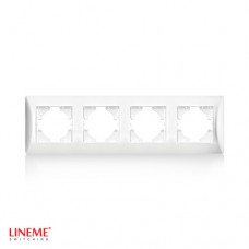 Πλαίσιο 4 (τεσσάρων) θέσεων οριζόντιο λευκό χρώμα σειρά lineme