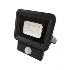 Προβολέας led 10W smd ενδιάμεσο λευκό 4000Κ με ανιχνευτή φωτοκύτταρο κίνησης slim τύπου tablet αλουμινίου μαύρος στεγανός αδιάβροχος IP65 950lumens