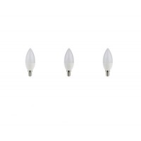 Λάμπα led E14 7W κερί (κεράκι) ψυχρό λευκό φως 6500Κ C37 συσκευασία 3 τεμαχίων μινιόν smd 470 lumen 