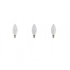 Λάμπα led E14 7W κερί (κεράκι) ψυχρό λευκό φως 6500Κ C37 συσκευασία 3 τεμαχίων μινιόν smd 470 lumen 
