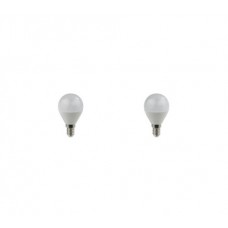 Λάμπα led E14 4W σφαιρικό μπαλάκι ψυχρό λευκό φως 6500Κ G45 συσκευασία 2 τεμαχίων smd 400 lumen 