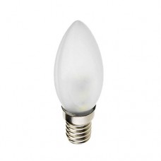Λάμπα led filament 6W edison κερί (κεράκι) ψυχρό λευκό φως 6000Κ γαλακτούχο (ματ) γυαλί Ε14 ευρείας δέσμης 360° 660lumen 230V