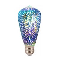 Λάμπα led filament edison ST64 αβοκάντο 7W διακοσμητική fiber 3D Ε27 ευρείας δέσμης 360° 230V πολύχρωμο φως